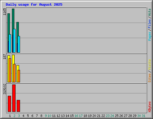 Daily usage for August 2025
